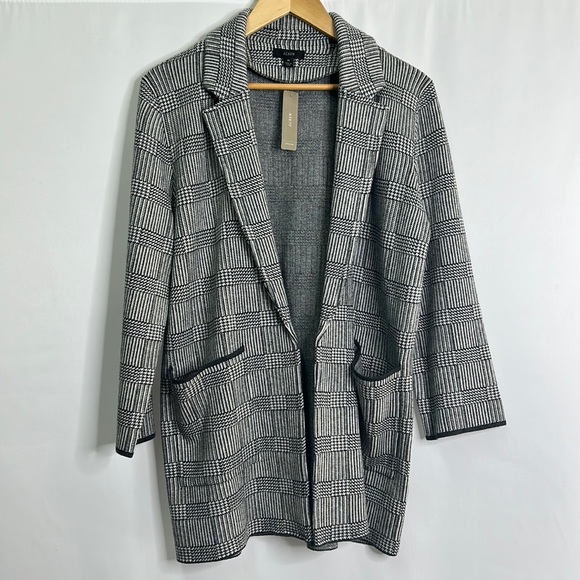 J. Crew Jackets & Blazers - J. Crew Sophie open front glen plaid knit cotton wool pocketed blazer NWT